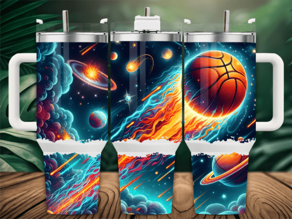 Basketball Shooting Stars 40oz Tumbler Graphics for Blog & Web Use