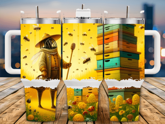 Beekeeper Bees Hive 40oz Tumbler Wrap Graphics