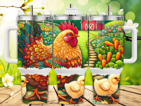 Chicken Garden Harvest Tumbler Wrap Graphics