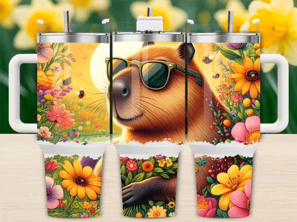 Cool Capybara Sunglasses 40oz Tumbler Embroidery Design Review