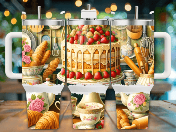 Delicious Cake and Tea Set 40oz Tumbler Graphics