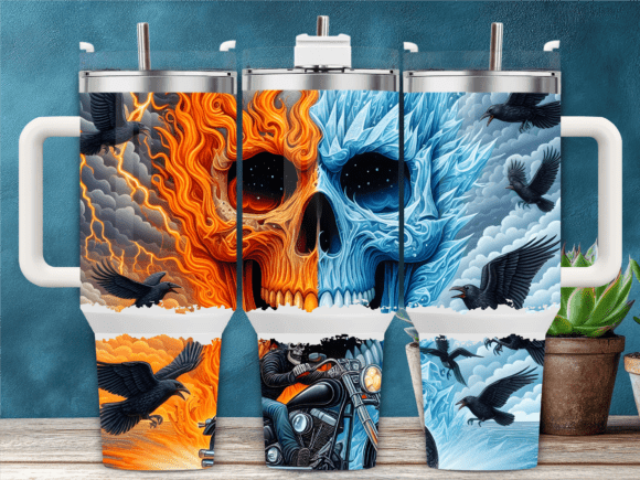 Dual Flame Skull Raven Tumbler Wrap Review
