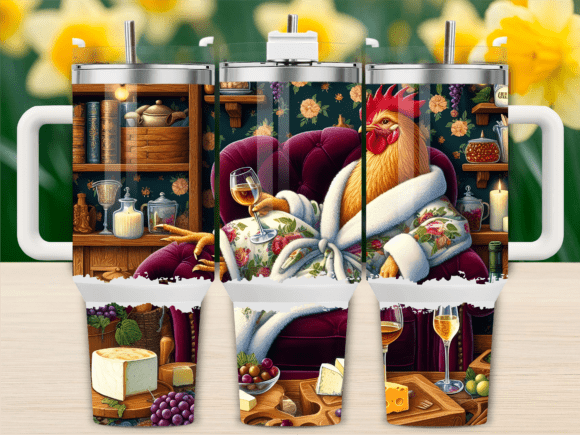 Farm Rooster Kitchen Wine 40oz Tumbler Graphics