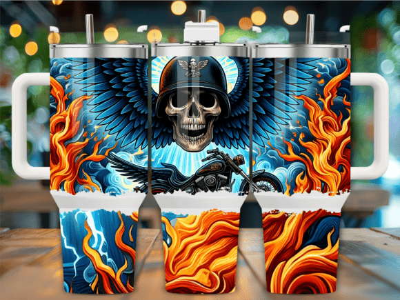 Flaming Skull Viking Tumbler Wrap Design Review