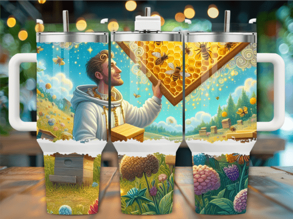 Honey Harvesting Beekeeper Tumbler Wrap Design Review