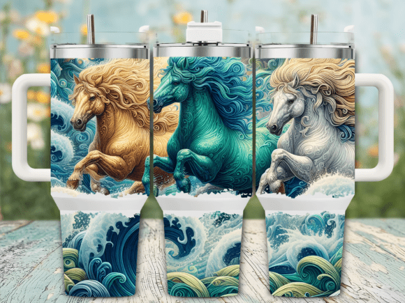 Horses Ocean Fantasy Art 40oz Tumbler Embroidery Review