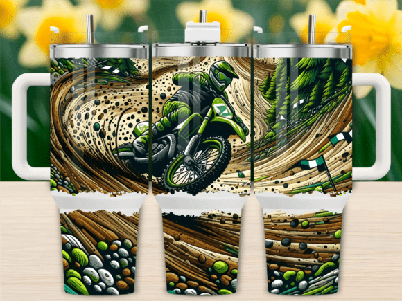 Jungle Dirt Bike Racing 40oz Tumbler Embroidery Design Review