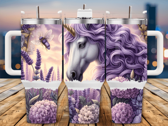 Lavender Unicorn Flowers 40oz Tumbler Embroidery Review