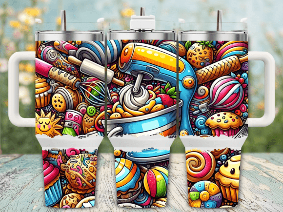 Sweet Candy Baking Art 40oz Tumbler Wrap Graphics