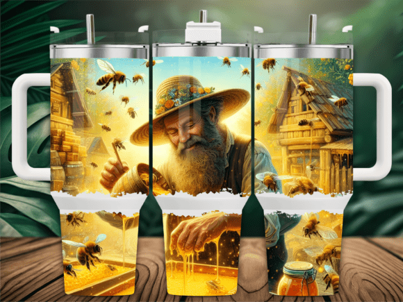 Vintage Beekeeper with Bees Tumbler Wrap Design Review